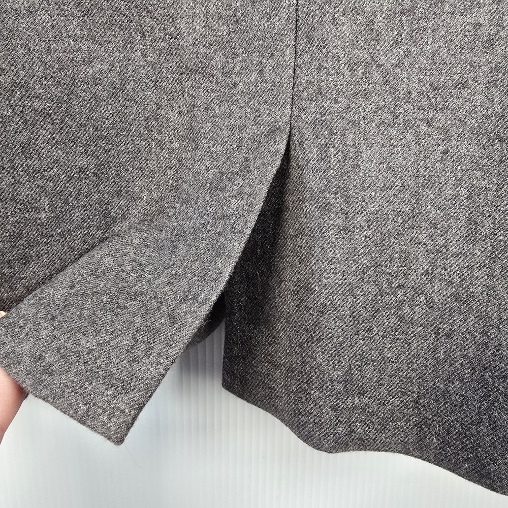 Talbots Women's Kate Fit Grey Wool Blazer Gatheted Lapels Button Closure Size 8 - Picture 14 of 16